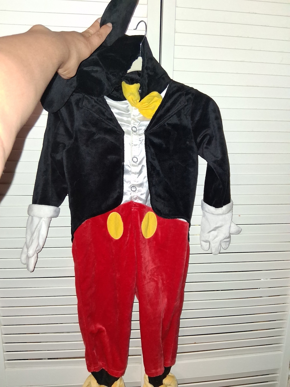 Authentic Disney Mickey Mouse Toddler Plush Tuxedo Halloween Costume Jumpsuit 3T
